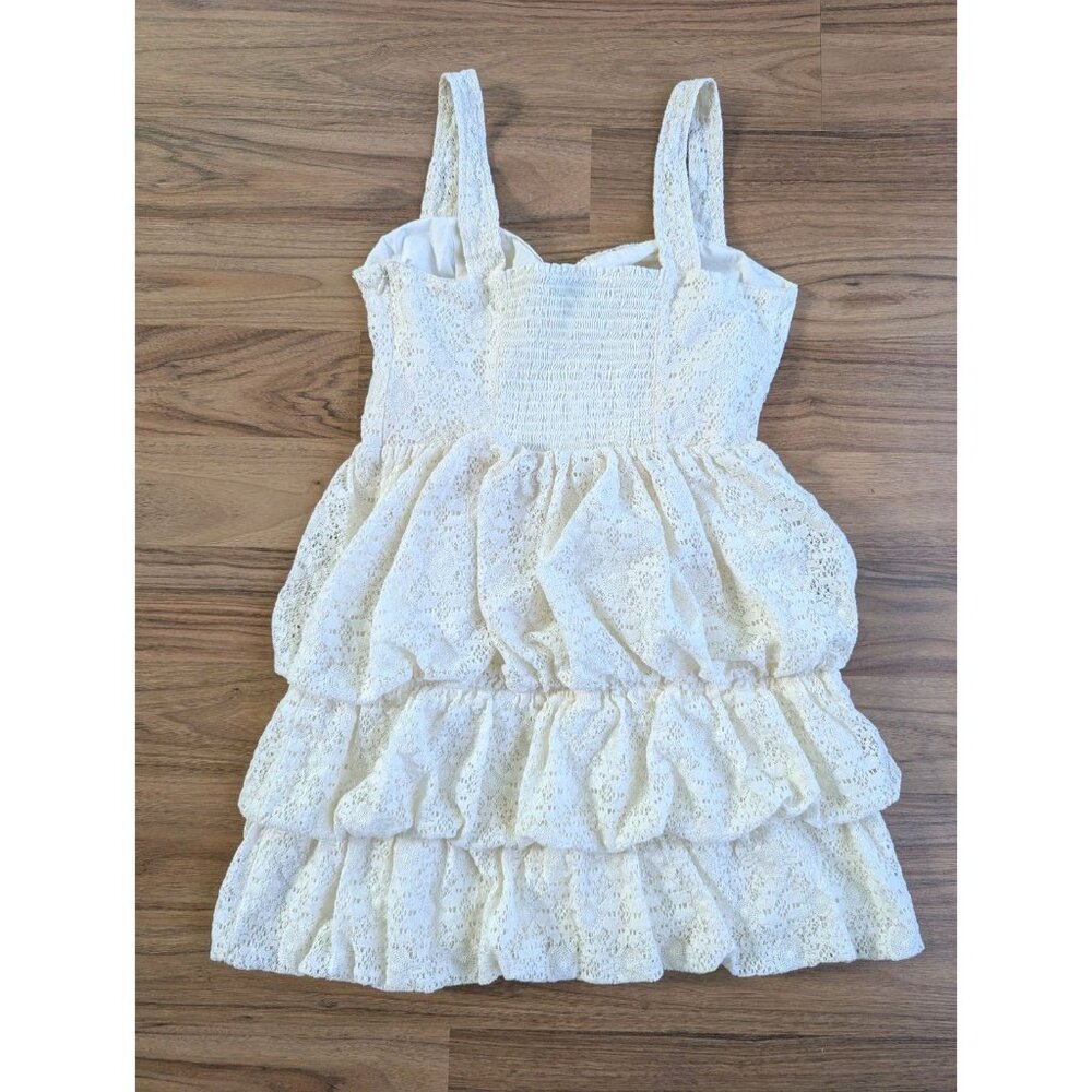 Guess Y2K White Lace Mini Dress Size XS/S Boho Western Sundress Crochet B9 - Picture 4 of 9